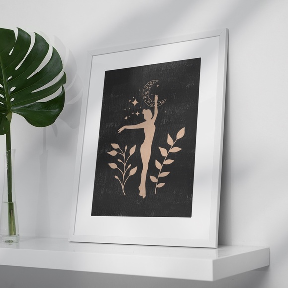 Wall Art Bohemian Woman Silhouette Celestial Print Poster Unframed - Picture 5 of 5